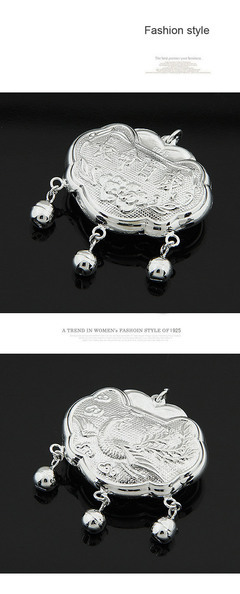 長命百歲鳳兒童掛鎖|韓國飾品批發|銀飾批發|銀飾品