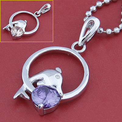 ZY海豚銀吊墜(顏色隨機)|韓國飾品批發|銀飾批發|銀飾品