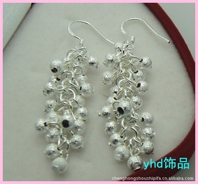 【銀飾品批發鍍925純銀新款砂珠串耳鉤耳飾廠家現貨直銷】價格,廠家,圖片,其他耳飾,深圳市羅湖區新白馬市場億享達飾品店-