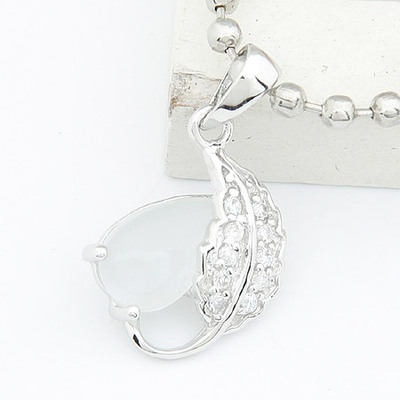 3010267(顏色隨機)心形相思葉吊墜|韓國飾品批發|銀飾批發|銀飾品