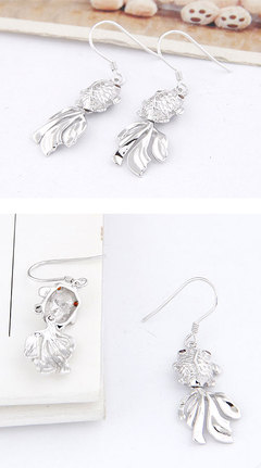731819電金活動(dòng)鯉魚耳環(huán)|韓國(guó)飾品批發(fā)|銀飾批發(fā)|銀飾品