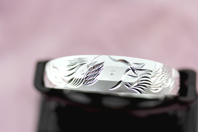 【銀飾批發(fā) s999純銀手鐲女款 拉絲底龍鳳鐲 純銀手鐲混批】?jī)r(jià)格,廠家,圖片,手鏈,莆田市金福全珠寶首飾-