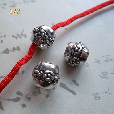 藏銀梅花大孔珠批發(fā) 民族風(fēng)配件助力DIY飾品創(chuàng)意